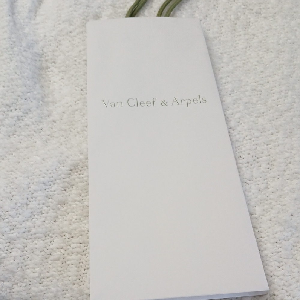 Van Cleef & Arpels White Bag with Green Handles